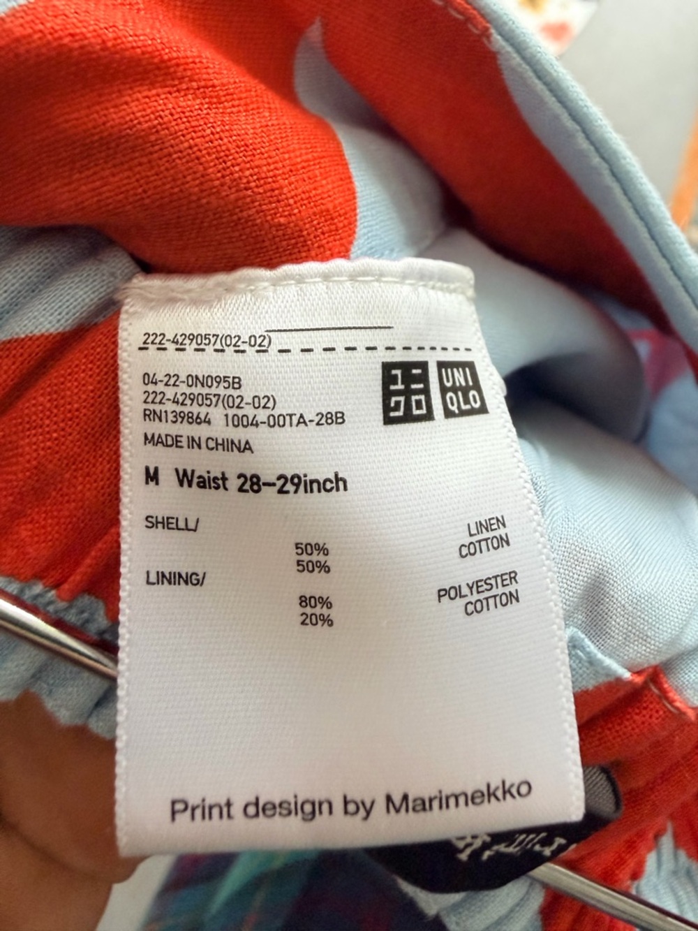 Women’s orange and Light Blue Patterned Midi Skirt - Picture 9 of 9